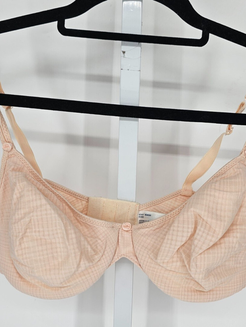 Vtg Barely There Womens Sz 38C Unlined T Shirt Bra Gingham Light Pink